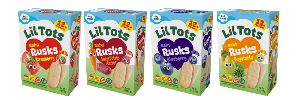 Lil Tots Baby Rusks pack shots