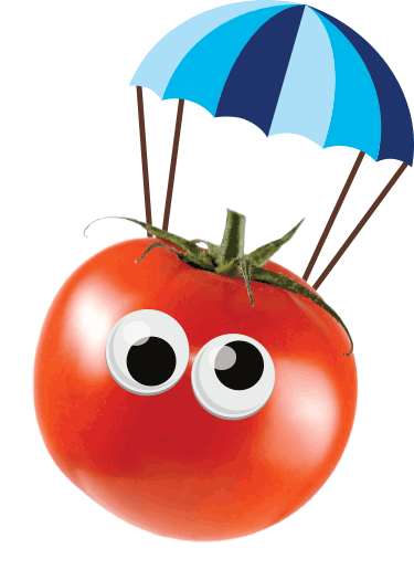 Tomato with parachute